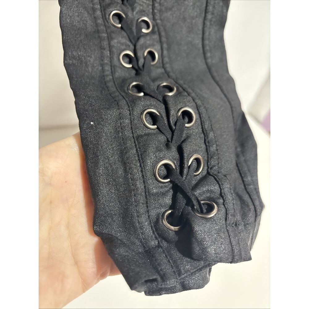 Hot & Delicious Women's Front Tie Up Jeggings Black Size‎ XL Y2K Boho Underwire - Picture 3 of 11